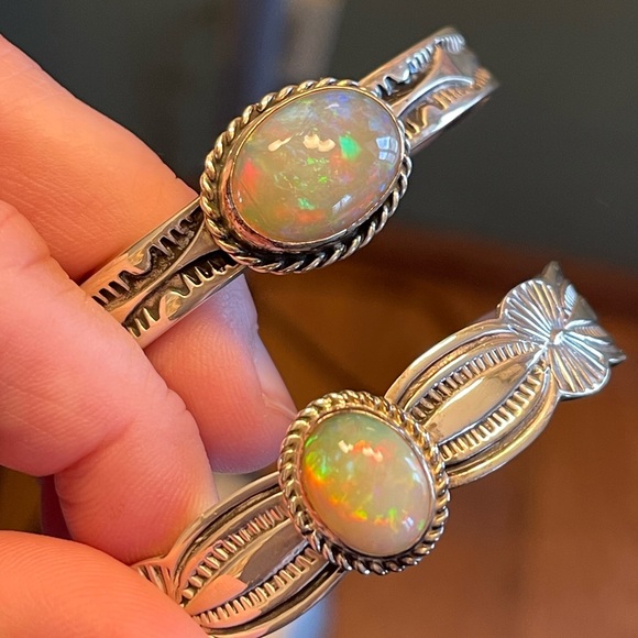 Sterling Silver Ethiopian Opal Cuff - Picture 7 of 7
